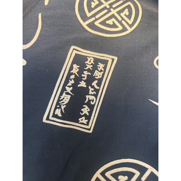 QVC Susan Graver Style Asian Theme Long Jacket Lustra Knit Medium Black Gold - Picture 10 of 13